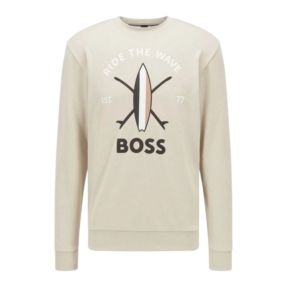 Boss Mens Ride The Wave Logo Sweatshirt / Beige